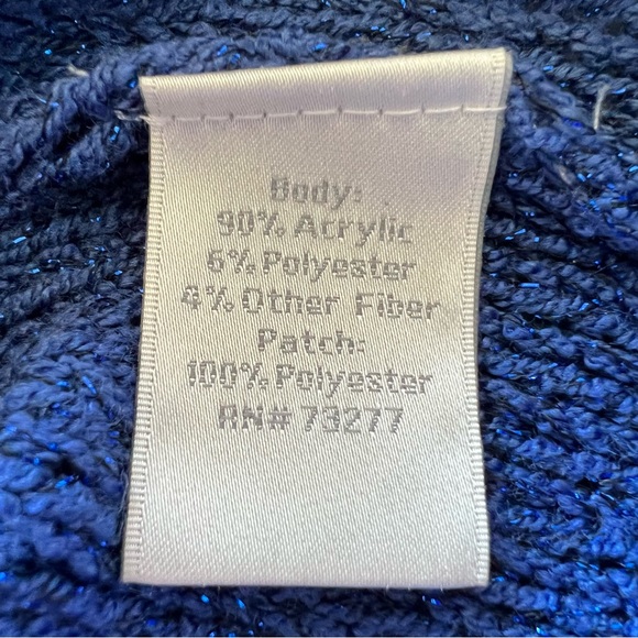 LC Lauren Conrad Blue and Black Heart Sweater, Extra Small - Picture 7 of 9